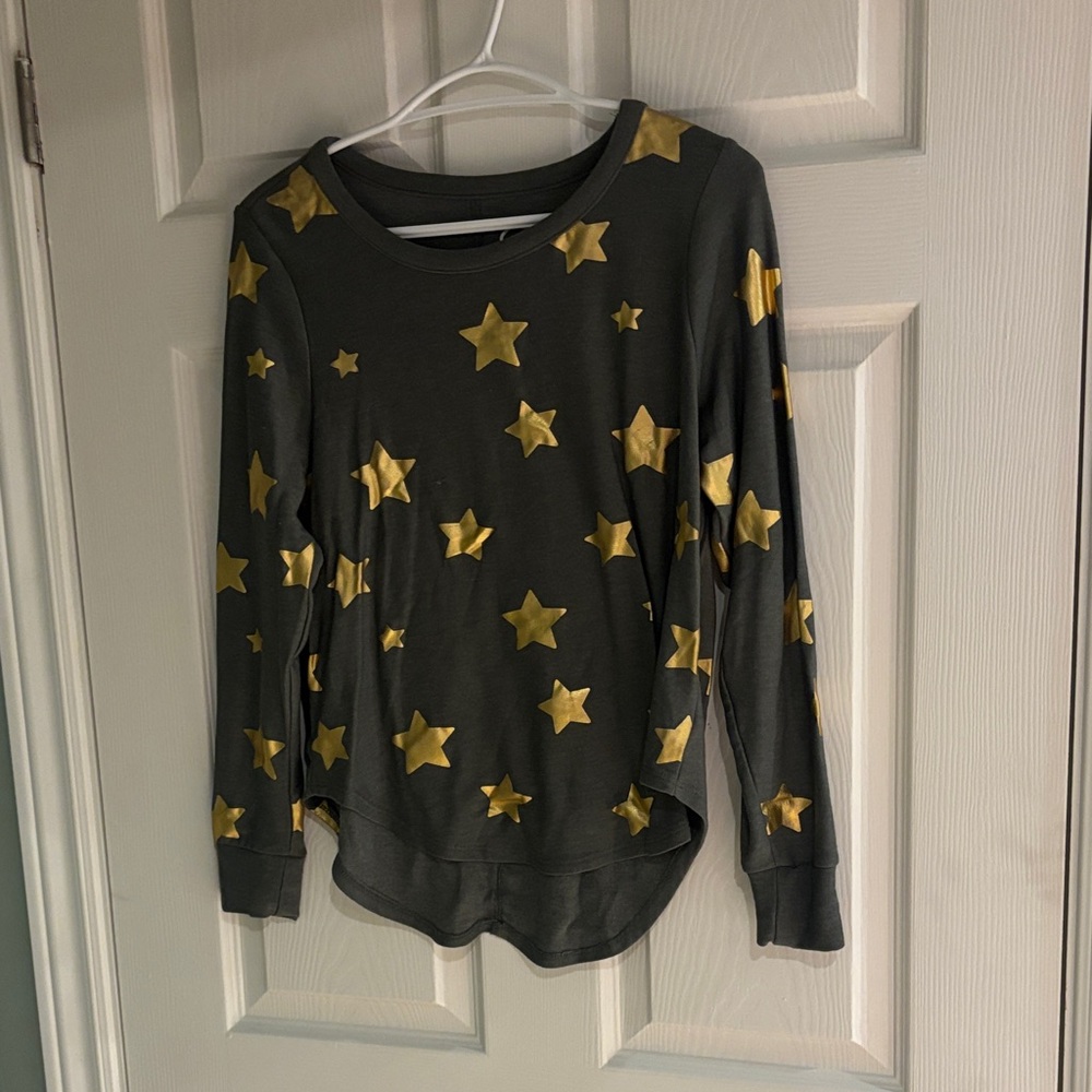 Chaser long sleeve with Metallic Gold Star Accents